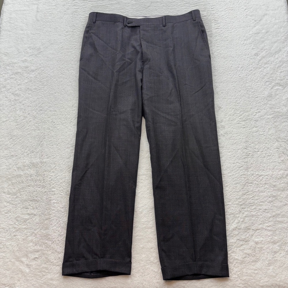 Canali 1934 Mens 38 Charcoal Gray 100% Wool Cuffed Dress Trousers Made in Italy